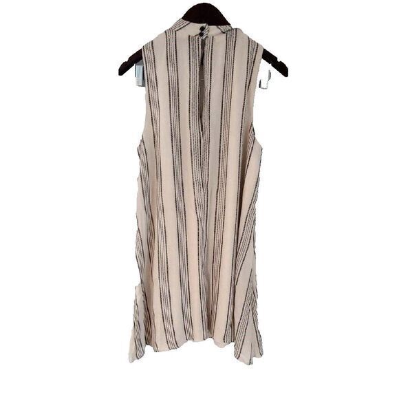 Trixxi Women S Embroidered V Neck Striped Sleeveless Short Mini Boho Party Dress - Picture 2 of 4